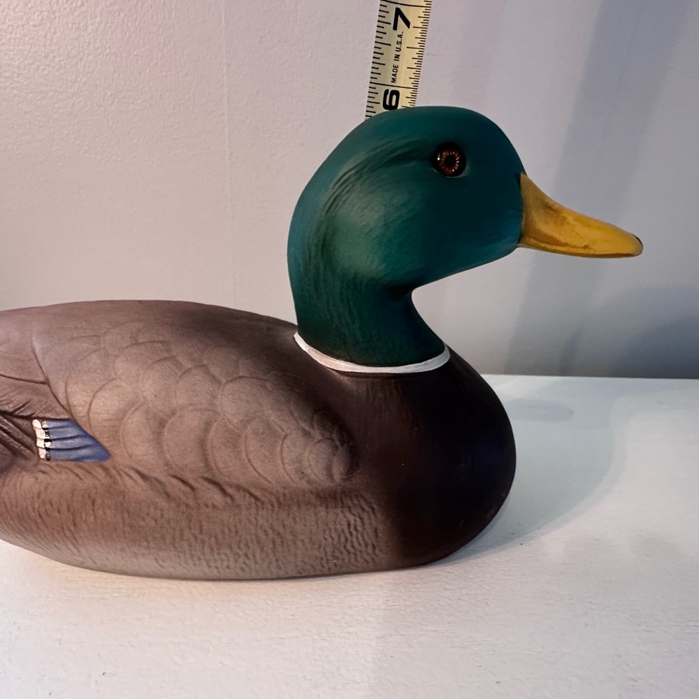 Handcrafted Ceramic Mallard Duck Sculpture - Green and Brown - Picture 13 of 13